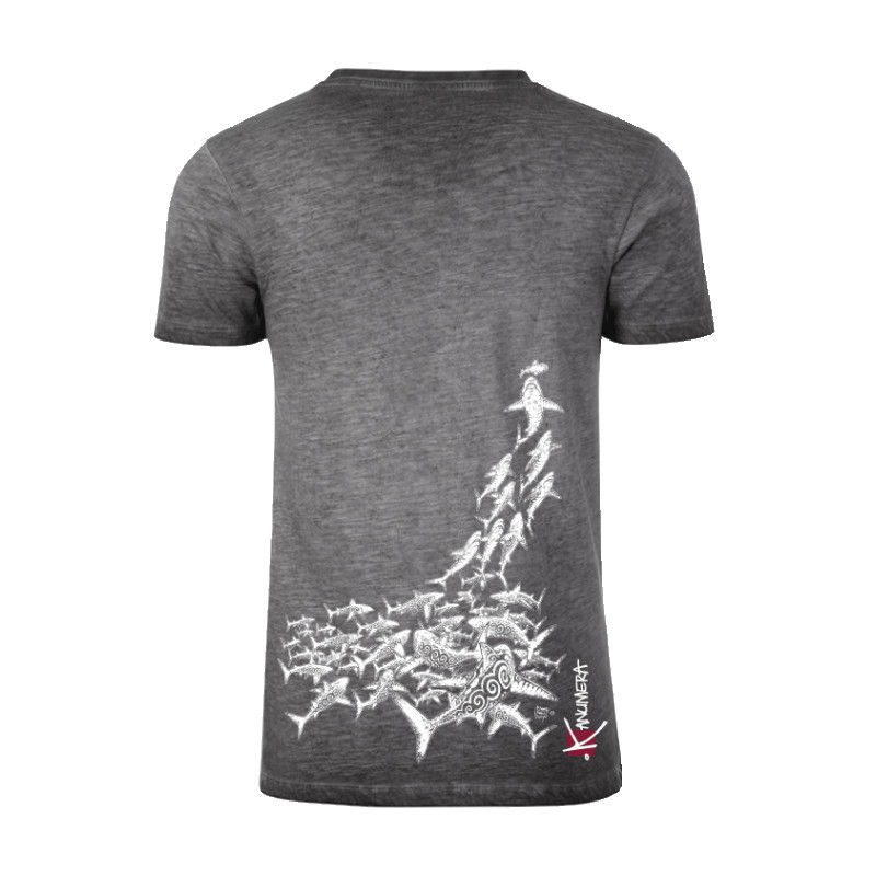 T-Shirt KANUMERA Attaque des Requins GRAPHITE