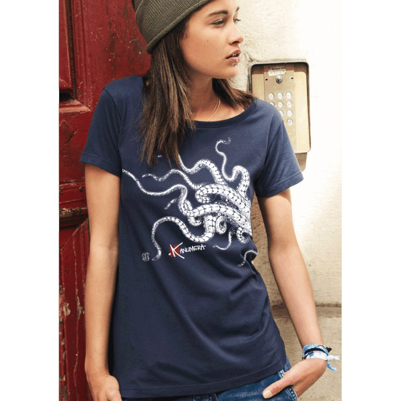 T-Shirt BIO KANUMERA LES TENTACULES Dame Marine