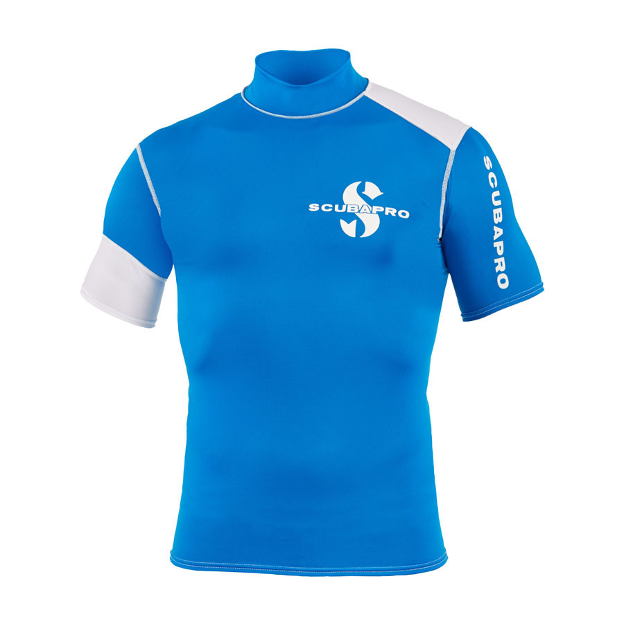 Lycra RASH GUARD Bleu/Blanc SCUBAPRO Manches Courtes Homme 