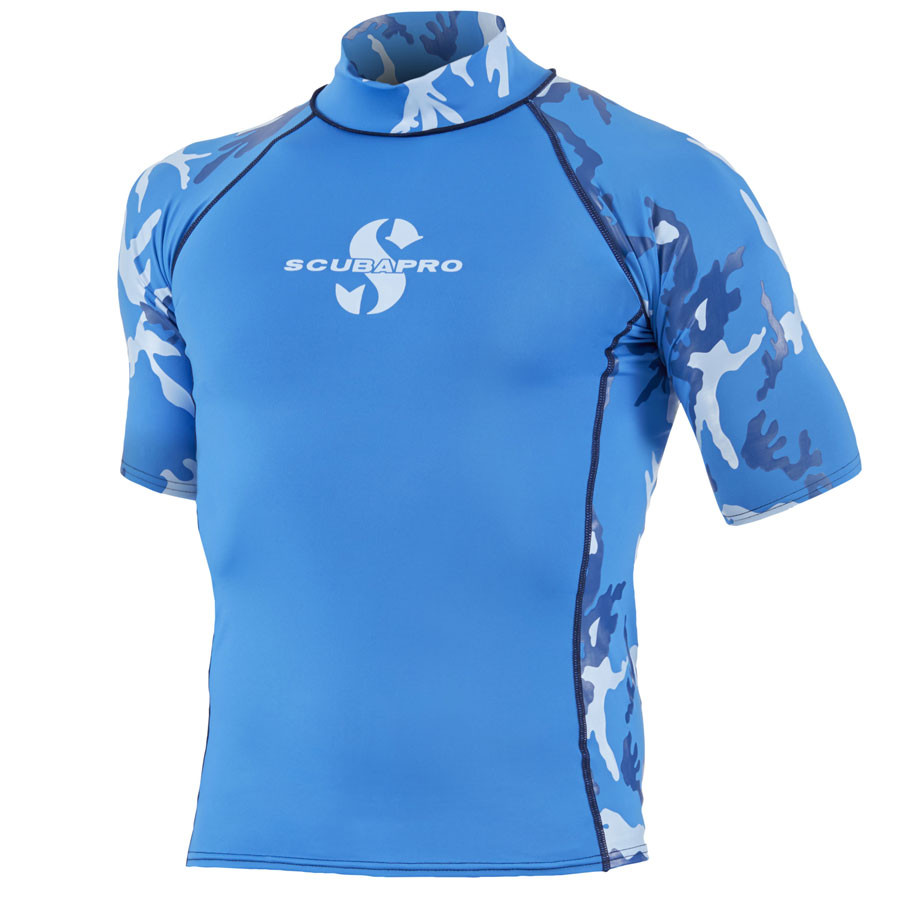 Lycra RASH GUARD Camo Bleu SCUBAPRO Manches Courtes Homme