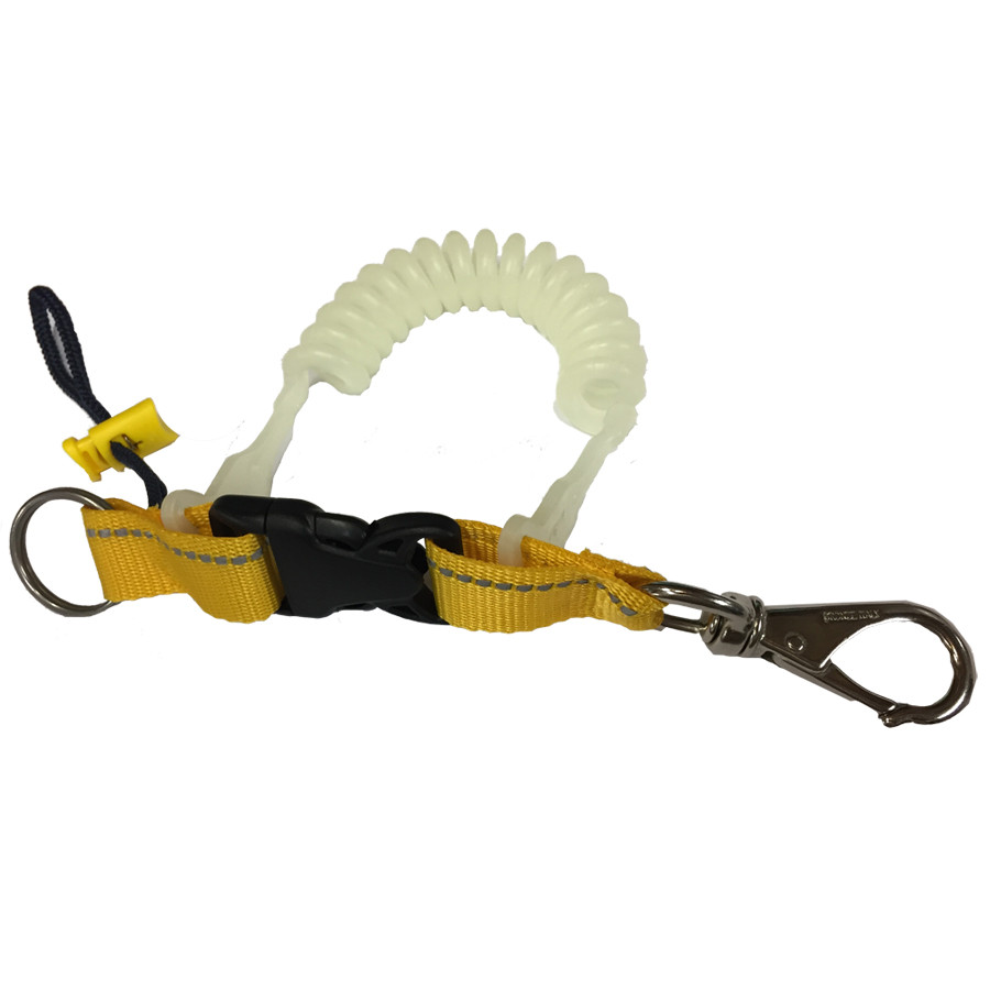 Dragonne anneau inox mousqueton Emerillon OCEAMA Phosphorescent Jaune