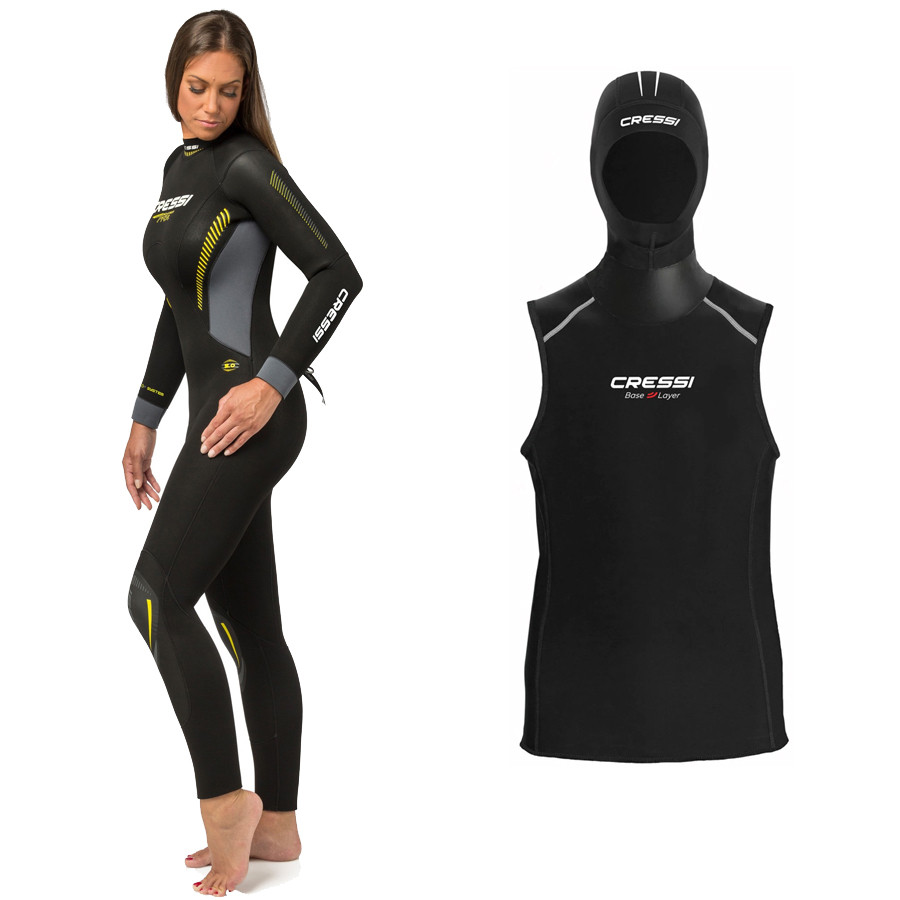 Combinaison FAST CRESSI Dame 5mm + Veste à cagoule 
