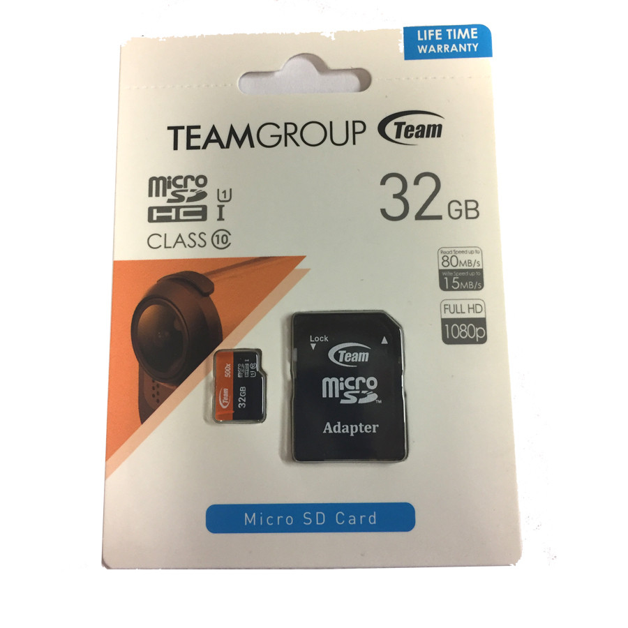 Carte MICRO SD SDHC HC-1 class 10 32GB + Adaptateur