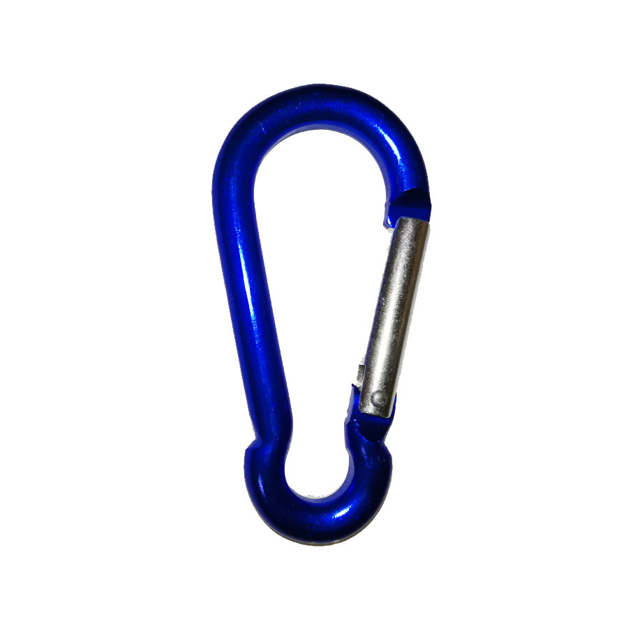 Mousqueton double sécurité - Bleu - Long: 115 mm