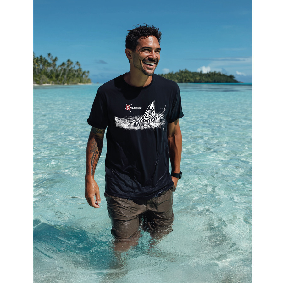 T-Shirt KANUMERA ONDE Homme Noir