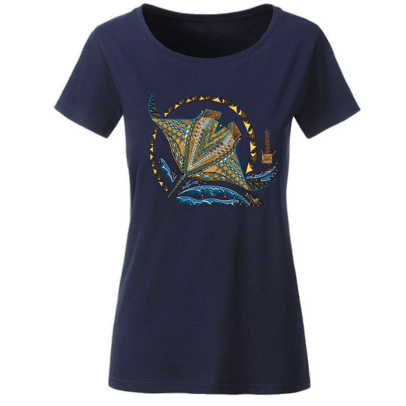 T-Shirt ORIGINE KANUMERA Les RAIES Dame Marine