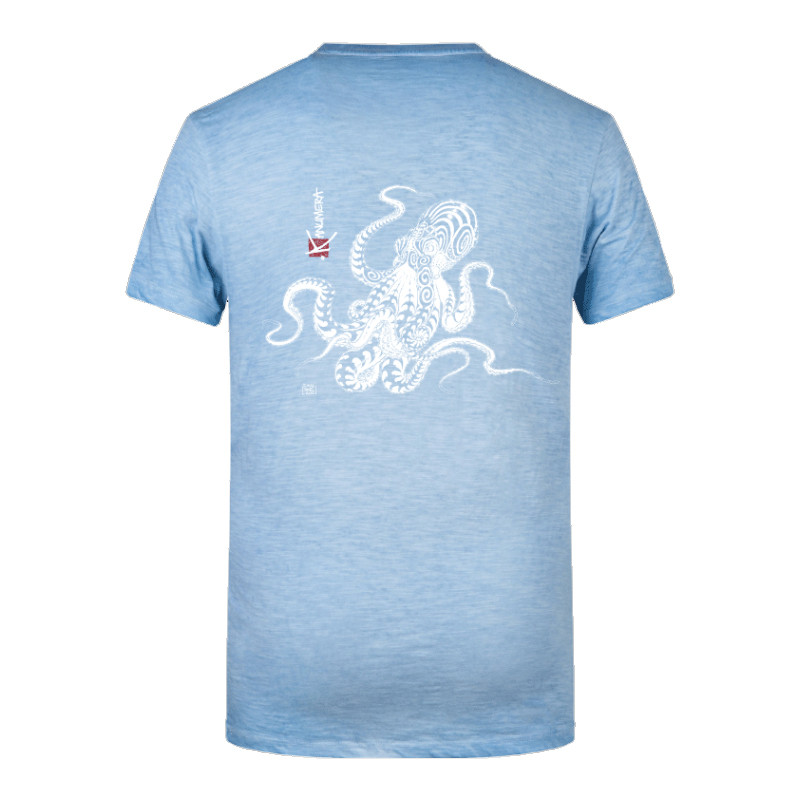 T-Shirt KANUMERA La Pieuvre Tatoo Homme SKY BLUE