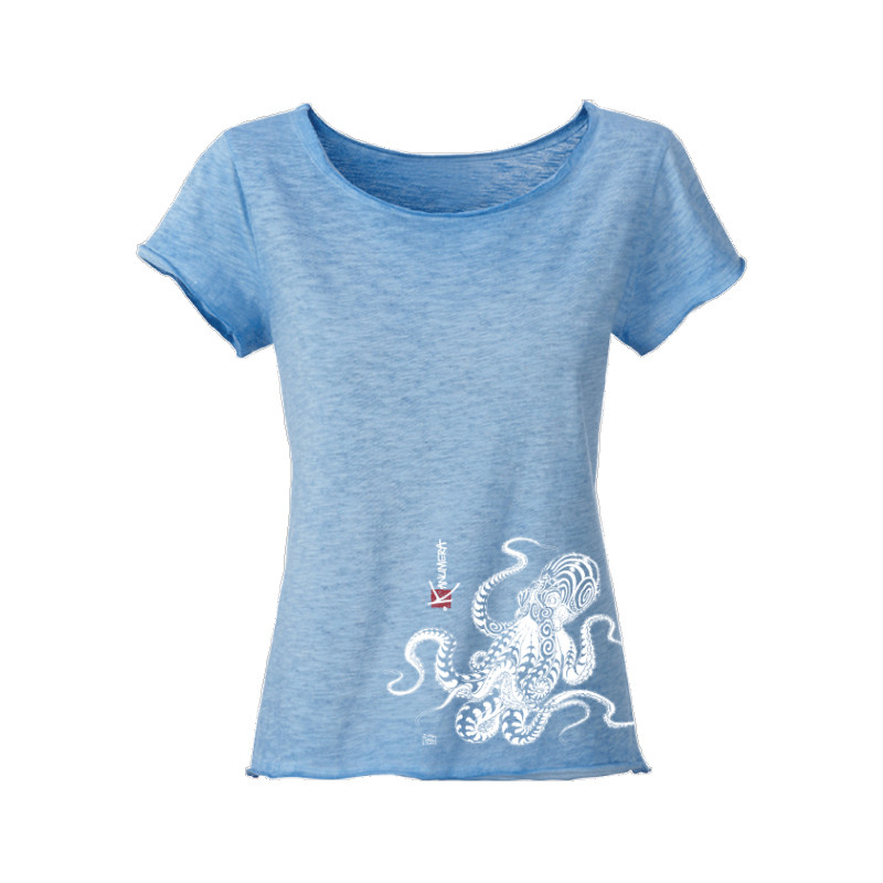 T-Shirt KANUMERA La Pieuvre Tatoo Dame Sky Blue M