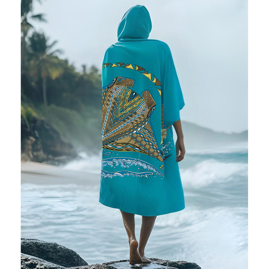 Poncho KANUMERA Turquoise
