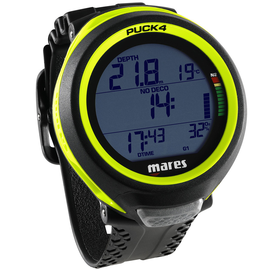Ordinateur PUCK 4 MARES Noir Jaune + Sacoche Palanquee