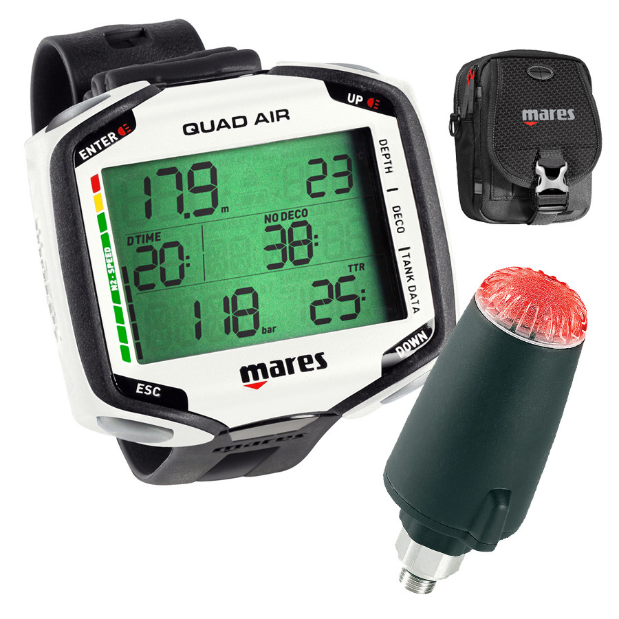 Ordinateur QUAD AIR MARES Blanc + Sonde + Diver Bag