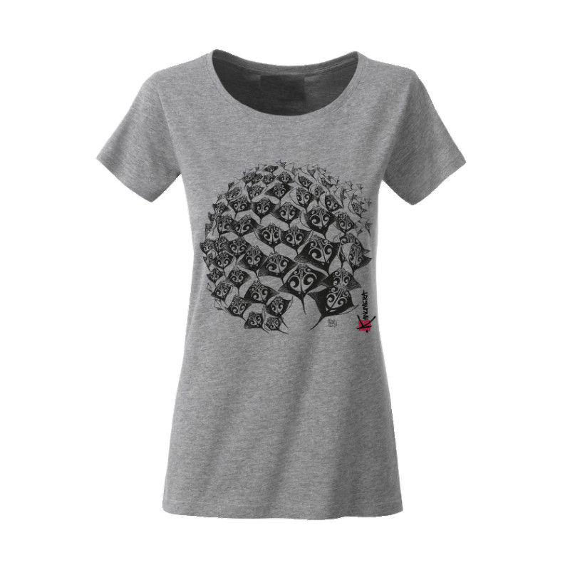 T-Shirt KANUMERA Le Ronde des Raies Dame Gris