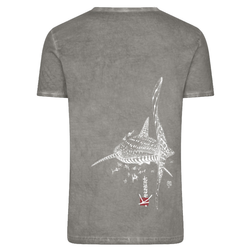 T-Shirt KANUMERA LE REQUIN BALEINE Délavé Graphite XXL