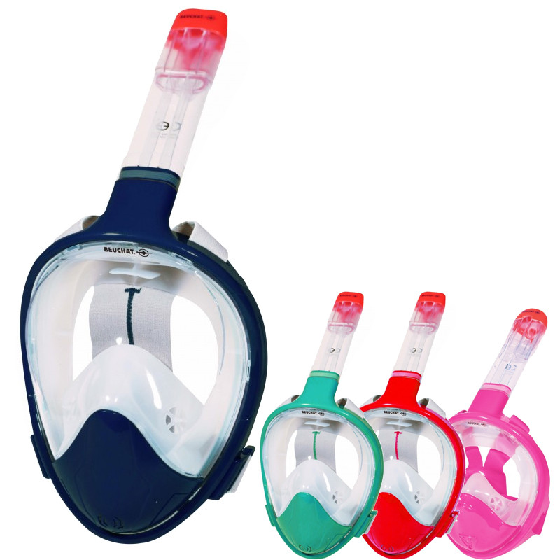 Kit de snorkeling masque Easybreath 500 palmes Adulte - bleu pour