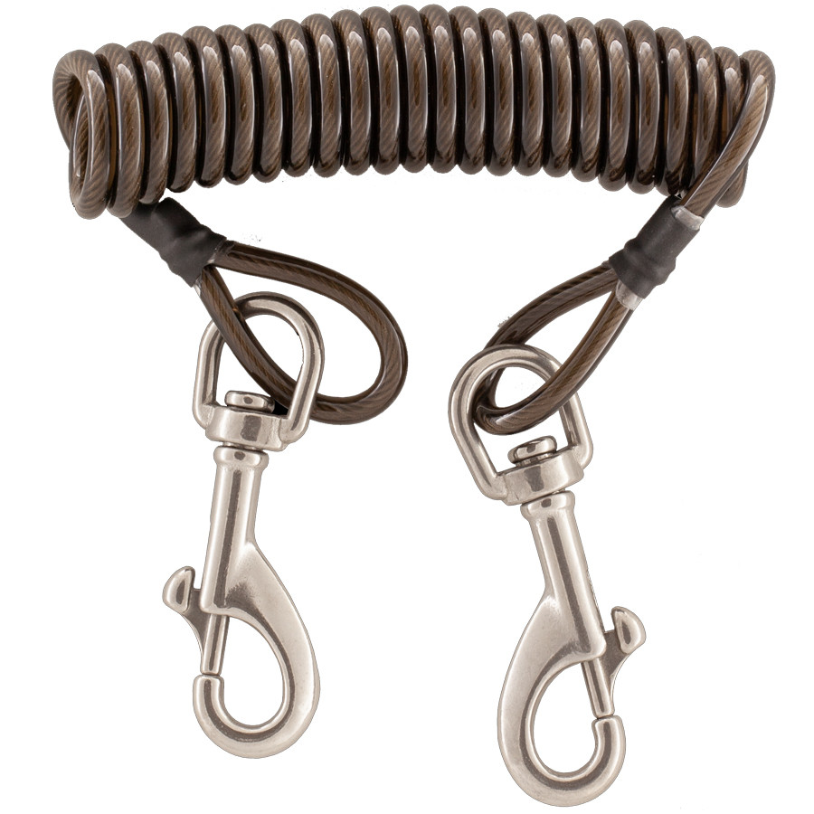 Dragonne 2 mousquetons gachettes + cable inox