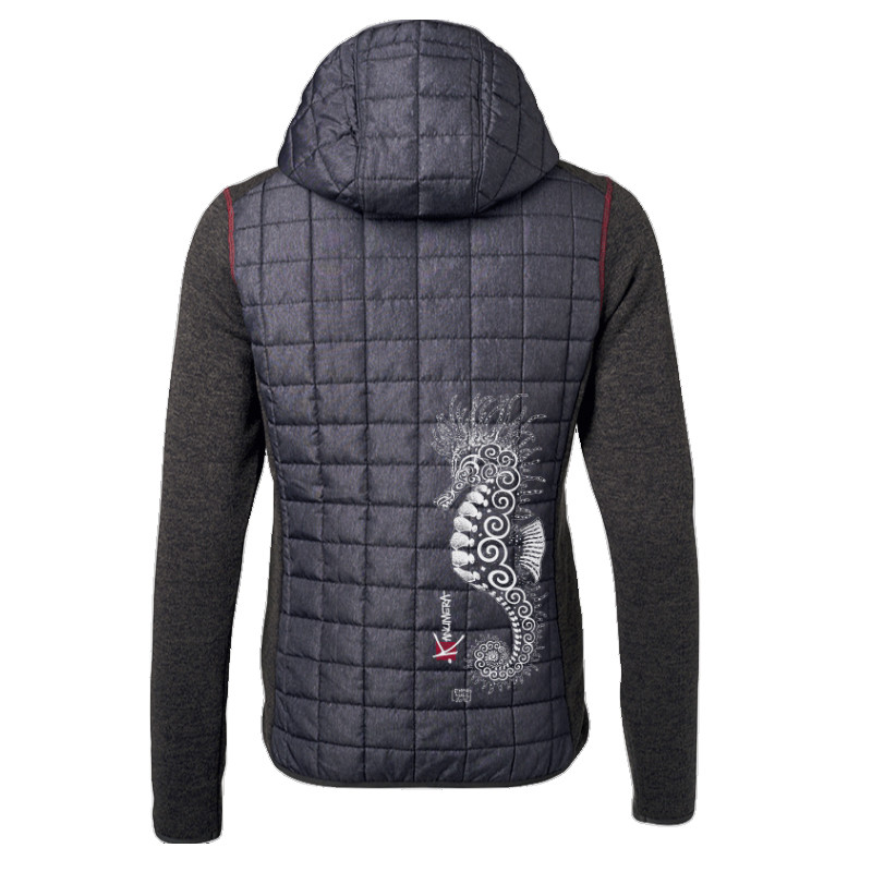 VESTE TRICOTÉE HYBRIDE Dame Charbon Chiné XL