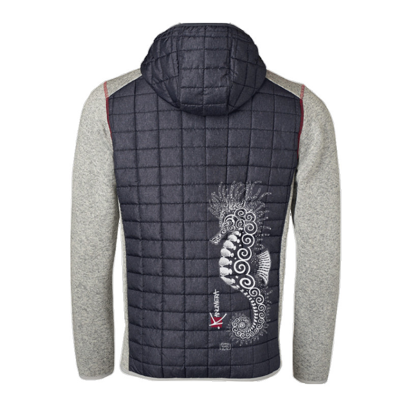 VESTE TRICOTÉE HYBRIDE Homme Poivre et Sel XXXL