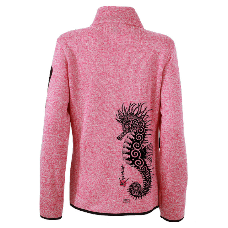 Veste POLAIRE TRICOTE KANUMERA Dame Framboise Chiné S