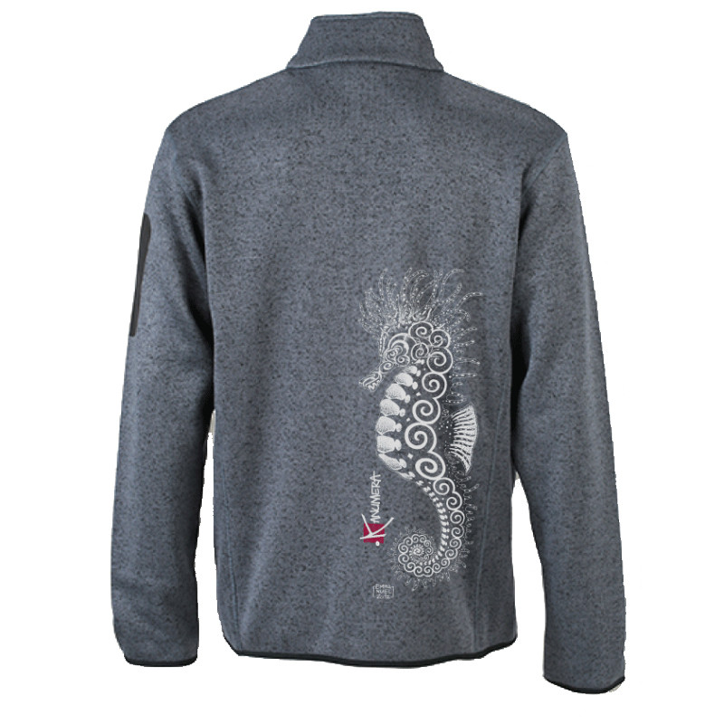 Veste POLAIRE TRICOTE KANUMERA Gris/Bleu Orage M
