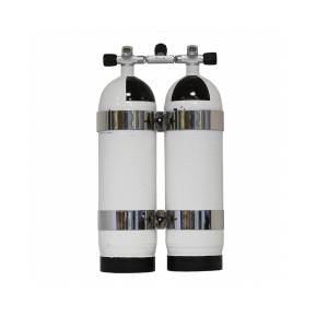 Bi Bouteilles 2 x 10 Litres CARBONDIVE avec cerclage et isolateur