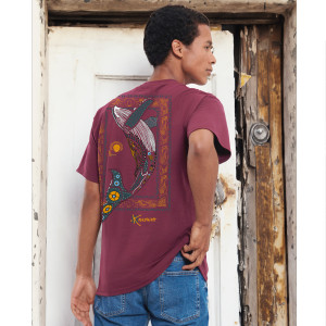 T-Shirt ORIGINE KANUMERA La Baleine Homme Bordeaux