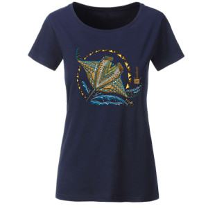 T-Shirt ORIGINE KANUMERA Les RAIES Dame Marine