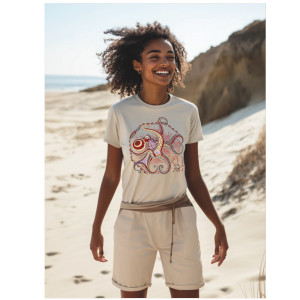 T-Shirt ORIGINE KANUMERA Poulpe Dame Sable