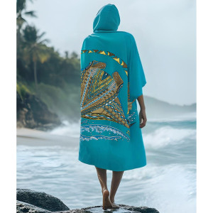 Poncho KANUMERA Turquoise