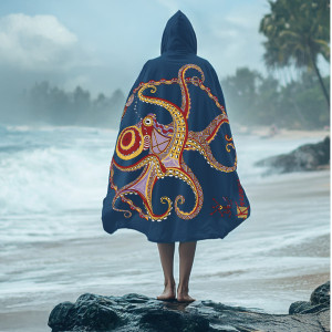 Poncho KANUMERA Bleu