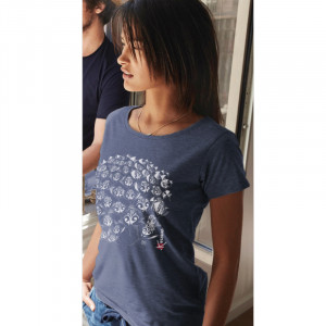 T-Shirt KANUMERA Le Ronde des Raies Dame Noir