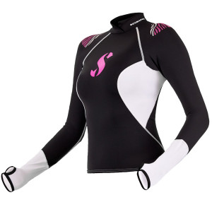 Lycra RASH GUARD SCUBAPRO Manches Longues Dame Noir/Mauve