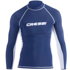 Lycra RASH GUARD CRESSI Manches Longues Homme Bleu Blanc