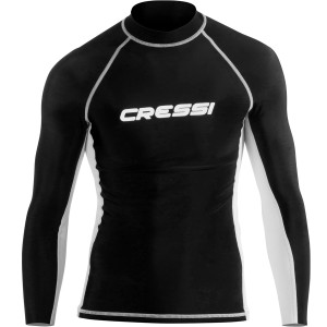 Lycra RASH GUARD CRESSI Manches Longues Homme Noir Blanc