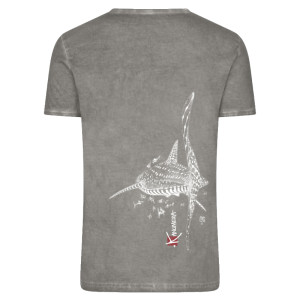 T-Shirt KANUMERA LE REQUIN BALEINE Délavé Gaphite