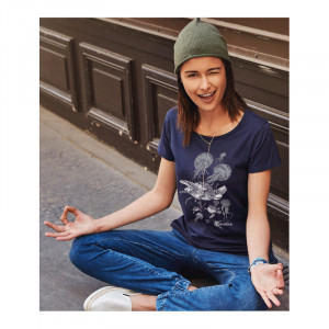 T-Shirt KANUMERA Le Banquet des Tortues Dame Bleu Marine