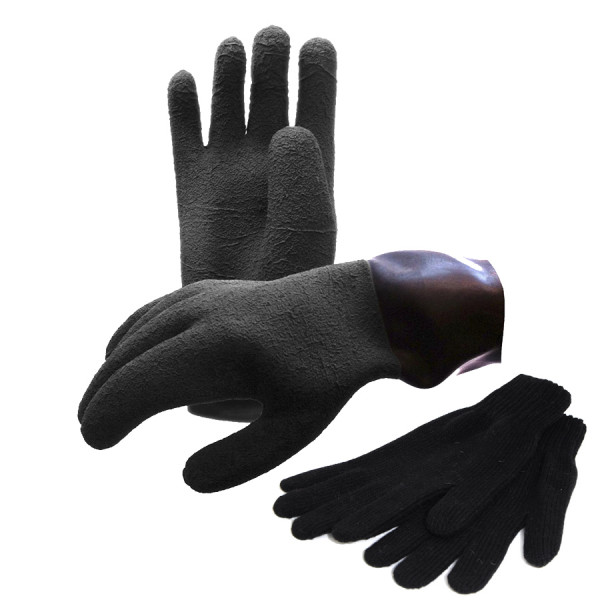 Gants Hiver Cuir Etanche LUXE Avec Coque Carbone - Noir - Homologués CE-1KP  - Taille L