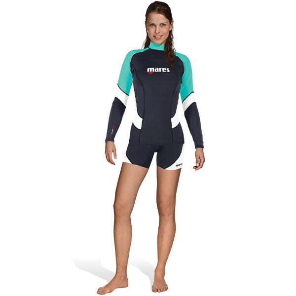 Top RASHGUARD Loose Fit MARES Manches Longues Dame Turquoise